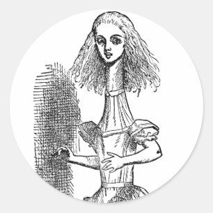 Adesivo Redondo Aventuras de Alice do vintage no país das