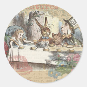 Adesivo Redondo Aventuras de Alice no País das Maravilhas - Chá Ma