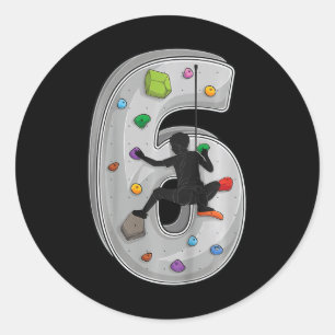 Adesivo Redondo Aventuras de escalada de 6 anos de idade no 6º ani