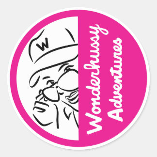 Adesivo Redondo Aventuras Maravilhosas Rosa e Branca, espiões-a-bo