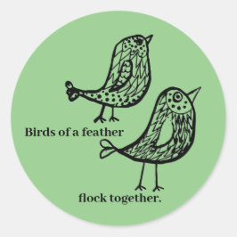 Adesivo Redondo Aves de uma pena