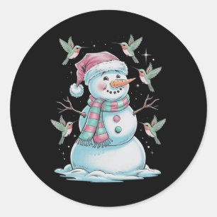 Adesivo Redondo Aves E Neve Para Amantes de os animais