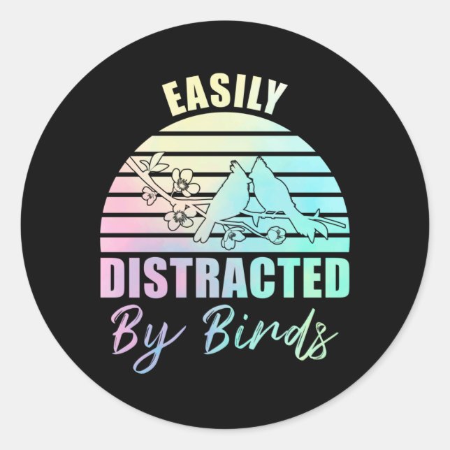 Adesivo Redondo Aves Góticos De Pássaros Pássaros Pássaros Casais (Frente)