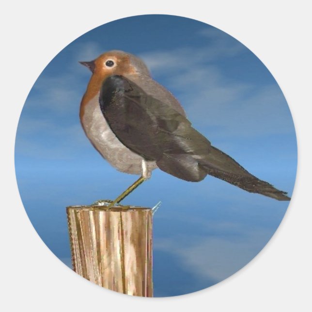 ADESIVO REDONDO AVES HÍPICAS/MAMA VERMELHA DE ROBINA (Frente)