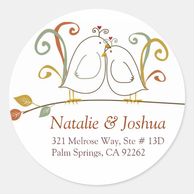 Adesivo Redondo Aves na Queda (Frente)