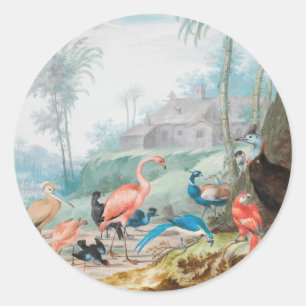 Adesivo Redondo Aves Reais