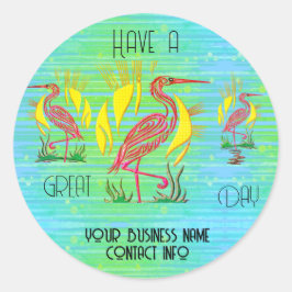 Adesivo Redondo Aves Tropicais Personalizadas
