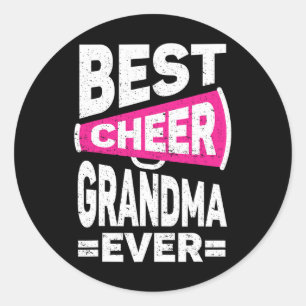 Adesivo Redondo Aviadora Vovó Cheerleading Melhor Cheer Vovó