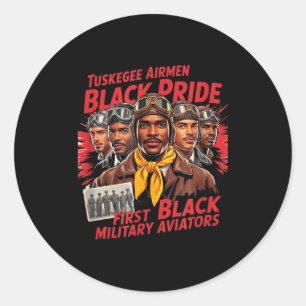 Adesivo Redondo Aviadores Negros Retro História Negra Segunda Guer