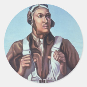 Adesivo Redondo Aviadores negros: Serviço Militar de Combate WW2 d