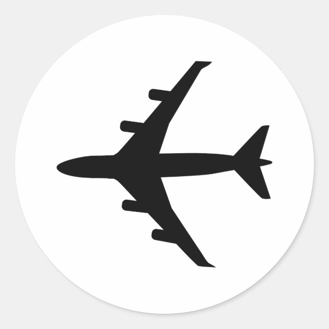 Adesivo Redondo Avião (Frente)