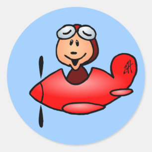 Adesivo Redondo Avião