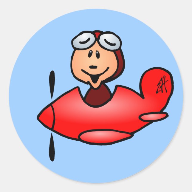 Adesivo Redondo Avião (Frente)