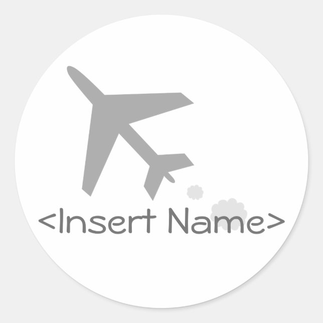 Adesivo Redondo Avião (Frente)