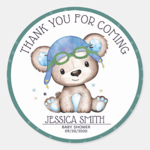 Adesivo Redondo Avião com Aquarela