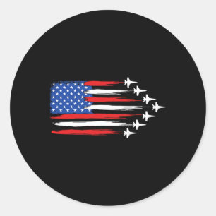 Adesivo Redondo Avião de Caça Bandeira Americana Jatos de Caça 4t