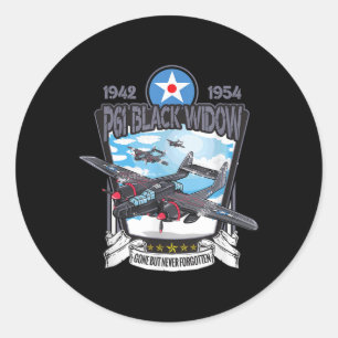 Adesivo Redondo Avião de Combate à Viúva Negra P61 da 2ª Guerra Mu