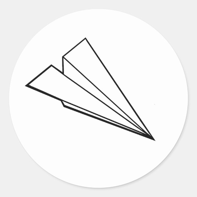 Adesivo Redondo Avião de papel (Frente)