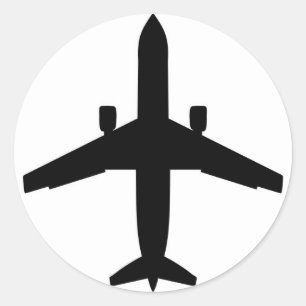 Adesivo Redondo avião de passageiros