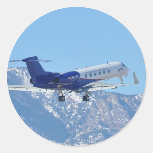 Adesivo Redondo Avião decolando no aeroporto