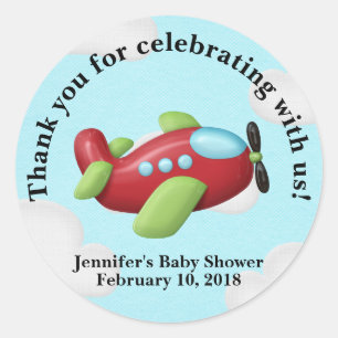 Adesivo Redondo Avião, Obrigado, Vinhetas.