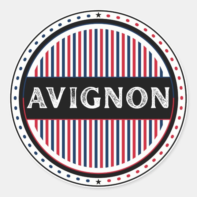Adesivo Redondo Avignon City Pride Emblem – French Identity (Frente)