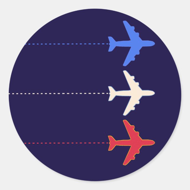 Adesivo Redondo aviões aéreos (Frente)