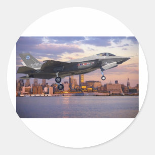 ADESIVO REDONDO AVIÕES DE LUTADOR DO RELÂMPAGO F-35