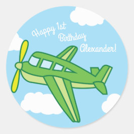Adesivo Redondo Aviões e Jets Festa primeiro aniversario