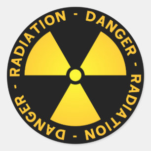 Adesivo Redondo Aviso amarelo da radiação