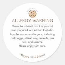 Aviso de Alergia de Padaria com Logotipo de Biscoi