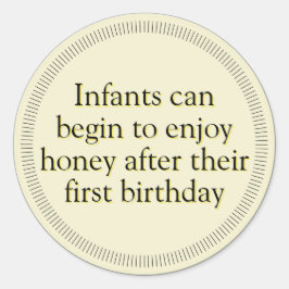Adesivo Redondo Aviso de Criança de mel Dourado