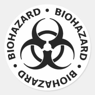 Adesivo Redondo Aviso de perigo biológico