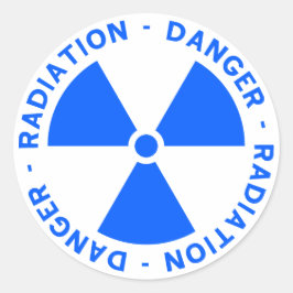 Adesivo Redondo Aviso de radiação azul