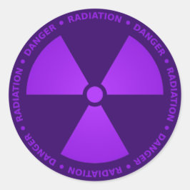 Adesivo Redondo Aviso de Radiação Roxa