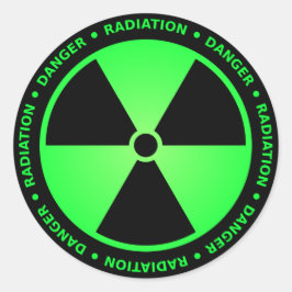 Adesivo Redondo Aviso de Radiação Verde