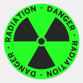 Adesivo Redondo Aviso de Radiação Verde