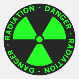 Adesivo Redondo Aviso de Radiação Verde