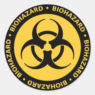Adesivo Redondo Aviso do Biohazard