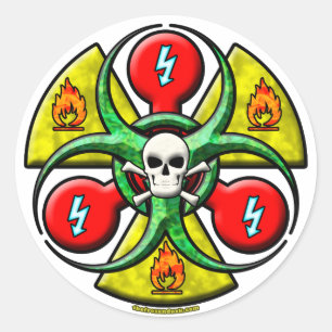 Adesivo Redondo Aviso extremo do perigo