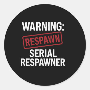 Adesivo Redondo Aviso Serial Respawner Carimbo Vermelho Gamer Gear