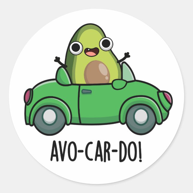 Adesivo Redondo Avo-car-do-Funny Avocado Puns (Frente)