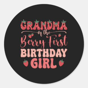 Adesivo Redondo Avó Da Garota De Aniversário Berry First Family Pa