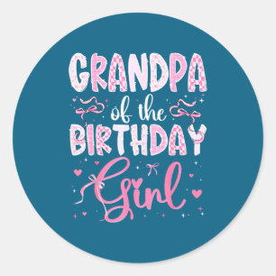Adesivo Redondo Avô Da Menina Do Aniversário Combinando Nk Coquett