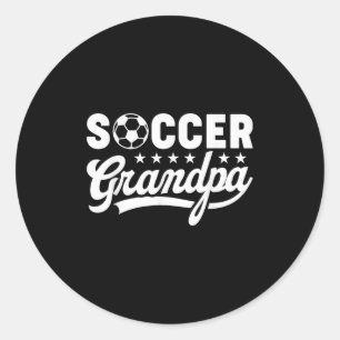 Adesivo Redondo Avô de Futebol Engraçado Papai Esportes Vintage Hu