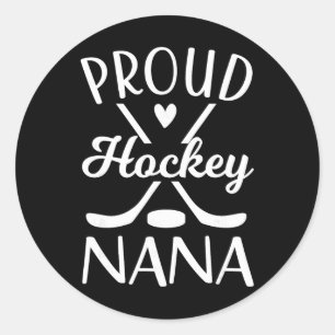 Adesivo Redondo Avó de Hockey no Gelo Avó de Jogador de Hockey Nan