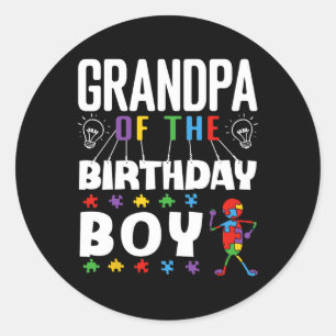 Adesivo Redondo Avô Do Autismo Autismo Autismo Puzzl