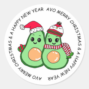 Adesivo Redondo Avo Feliz Natal Feriado por Humor
