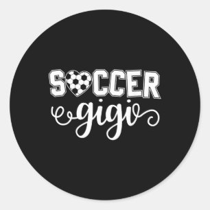 Adesivo Redondo Avó Gigi Futebol Amante Desporto Aniversário Dia d