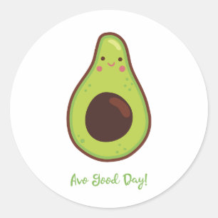Adesivo Redondo Avo Good Day Punny Avocado